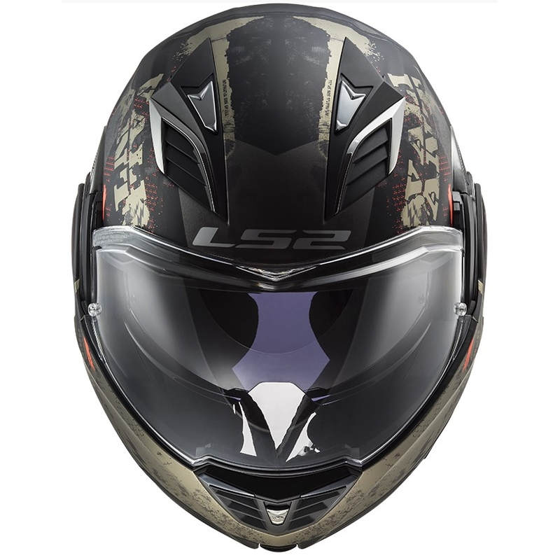 LS2 FF900 Valiant II Gripper Mat Flip Up Motociklistička kaciga Black Gold rasprodaja
