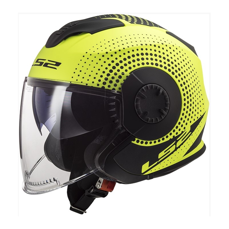 Otvorena motociklistička kaciga LS2 OF570 Verso Spin crno-fluo žuta