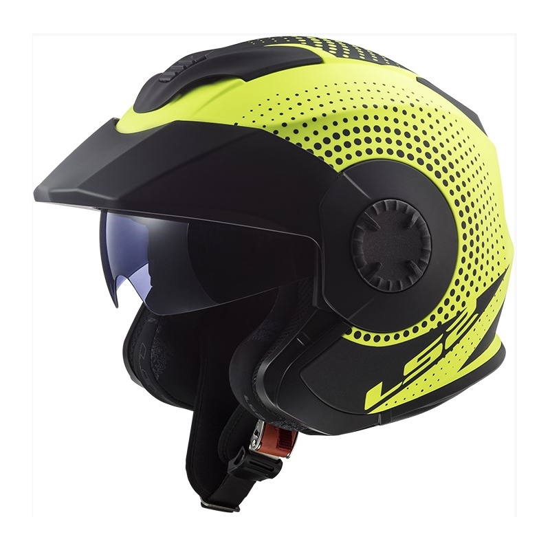 Otvorena motociklistička kaciga LS2 OF570 Verso Spin crno-fluo žuta