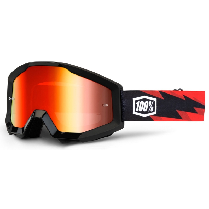 Naočale za motocross 100% Strata Slash (crveni kromirani pleksiglas)