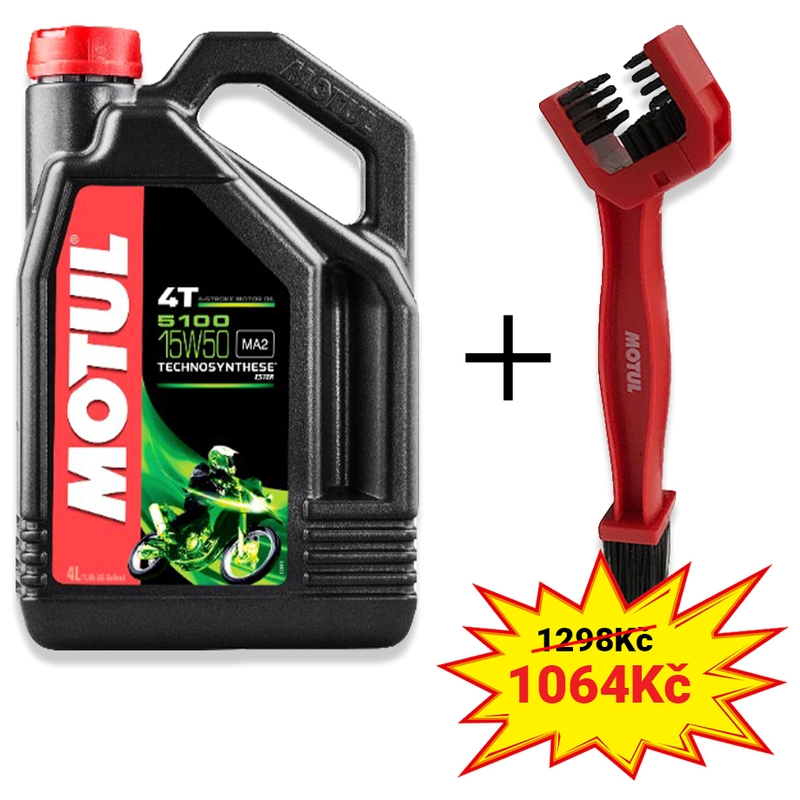 Motul 5100 Ester 15W-50 4L set ulja + četka za čišćenje lanca