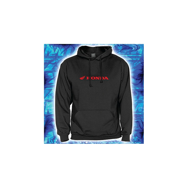 Sweatshirt s motivom Honde crni s kapuljačom na akciji rasprodaja