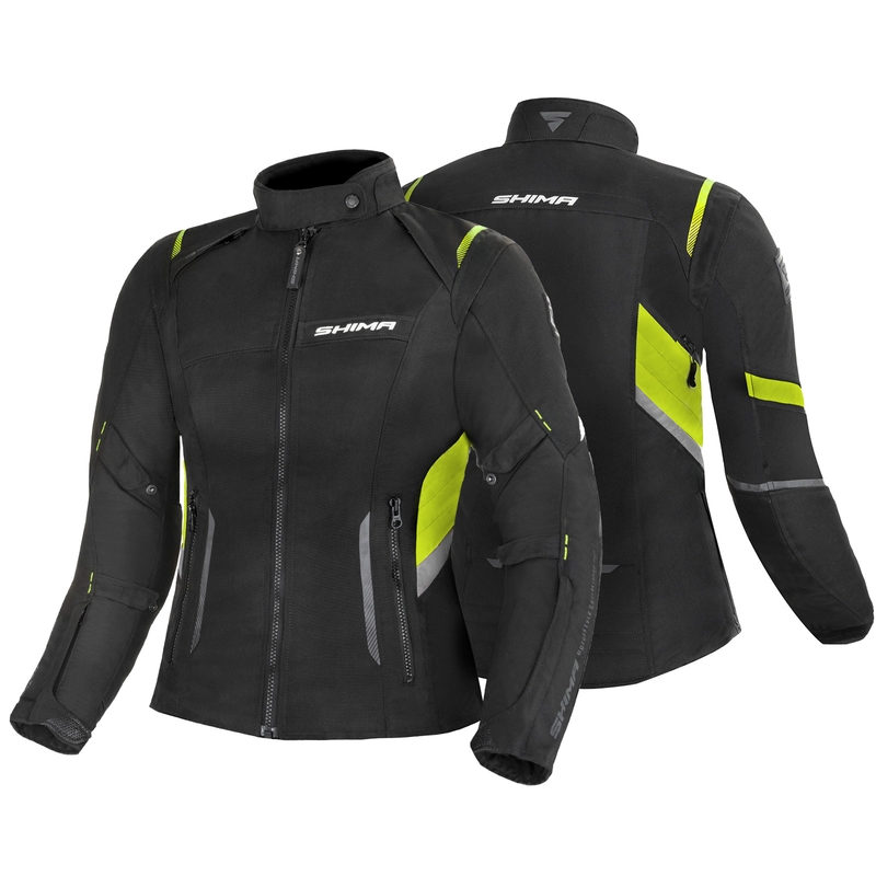 Ženska motoristička jakna Shima Rush crno-fluo žuta rasprodaja