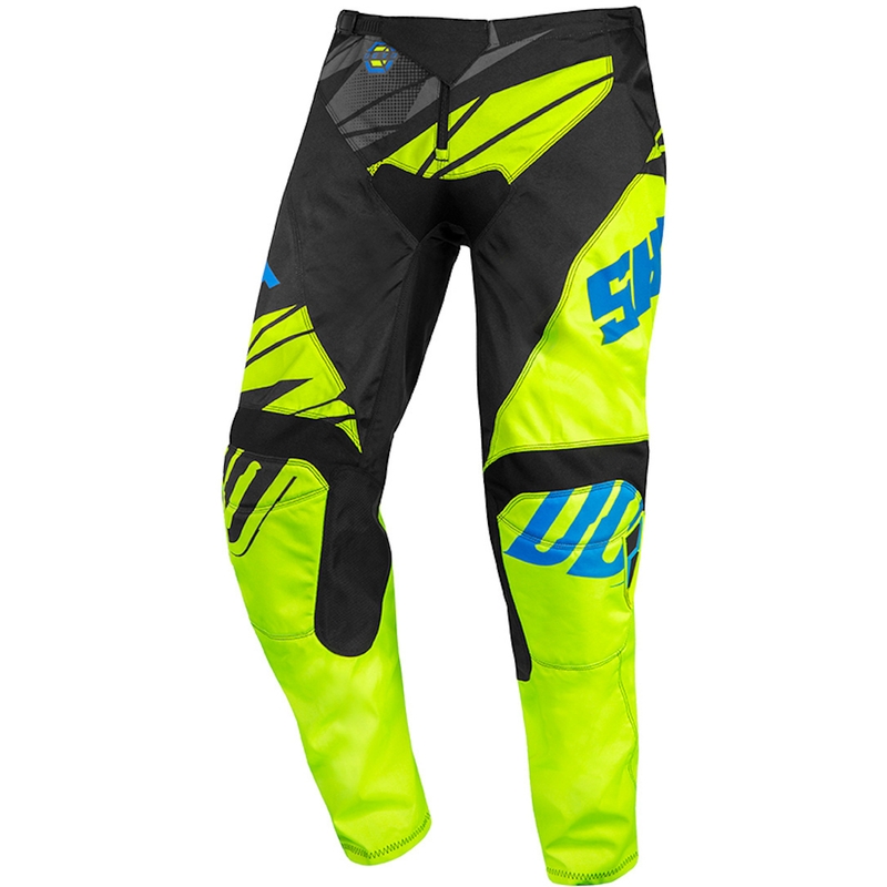 Shot Devo Ventury dječje motokros hlače crno-plavo-fluo žuta rasprodaja