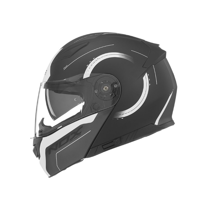 Motociklistička kaciga na preklop NOX N965 Peak crno-bijela