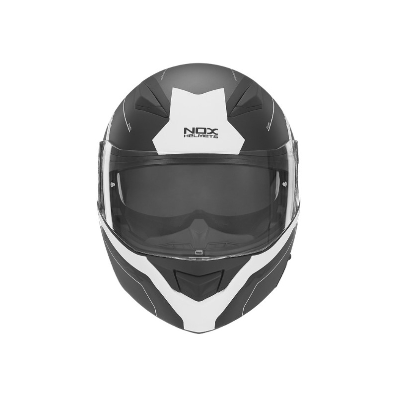 Motociklistička kaciga na preklop NOX N965 Peak crno-bijela