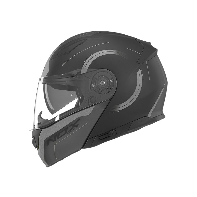 Motociklistička kaciga na preklop NOX N965 Peak crno-srebrna