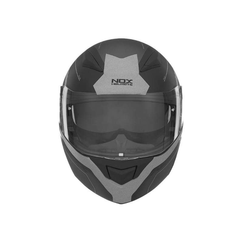 Motociklistička kaciga na preklop NOX N965 Peak crno-srebrna