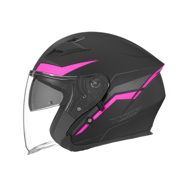 Otvorena motociklistička kaciga NOX N127 Late black-pink