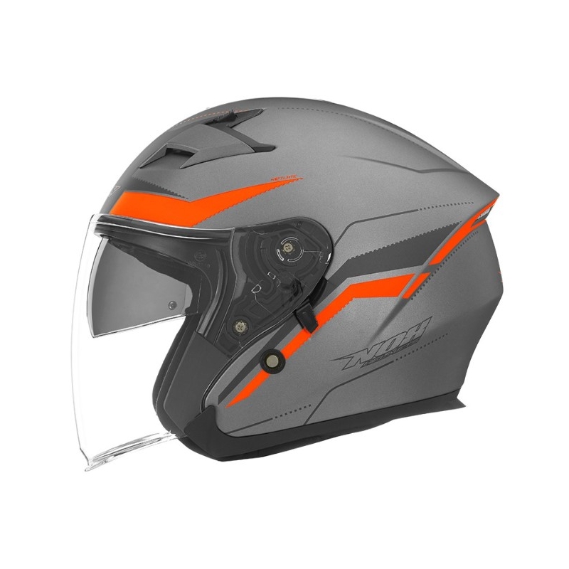 Motociklističke kacige s otvorenim licem NOX N127 Late Silver Orange rasprodaja