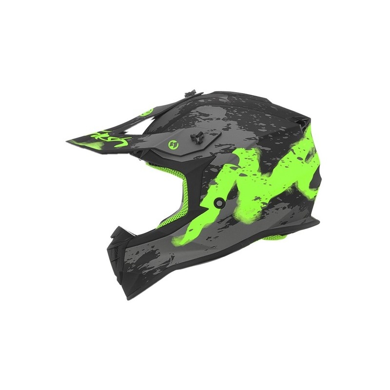 Dječja motocross kaciga NOX N632K Trash Crno-Sivo-Zelena rasprodaja