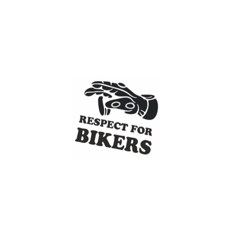 Naljepnica Respect for bikers - rukavice