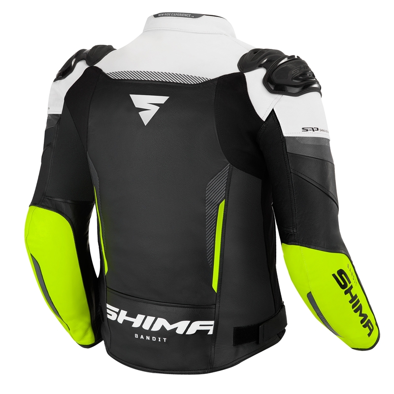 Motociklistička jakna Shima Bandit crno-bijela-fluo žuta rasprodaja
