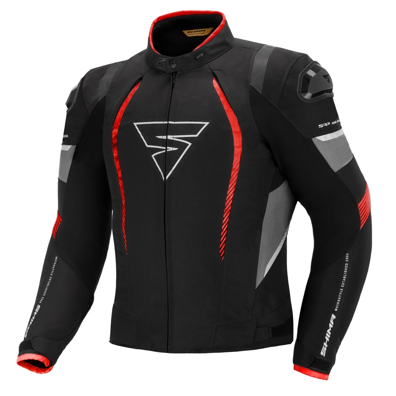 Motociklistička jakna Shima Solid Pro crno-sivo-crvena rasprodaja