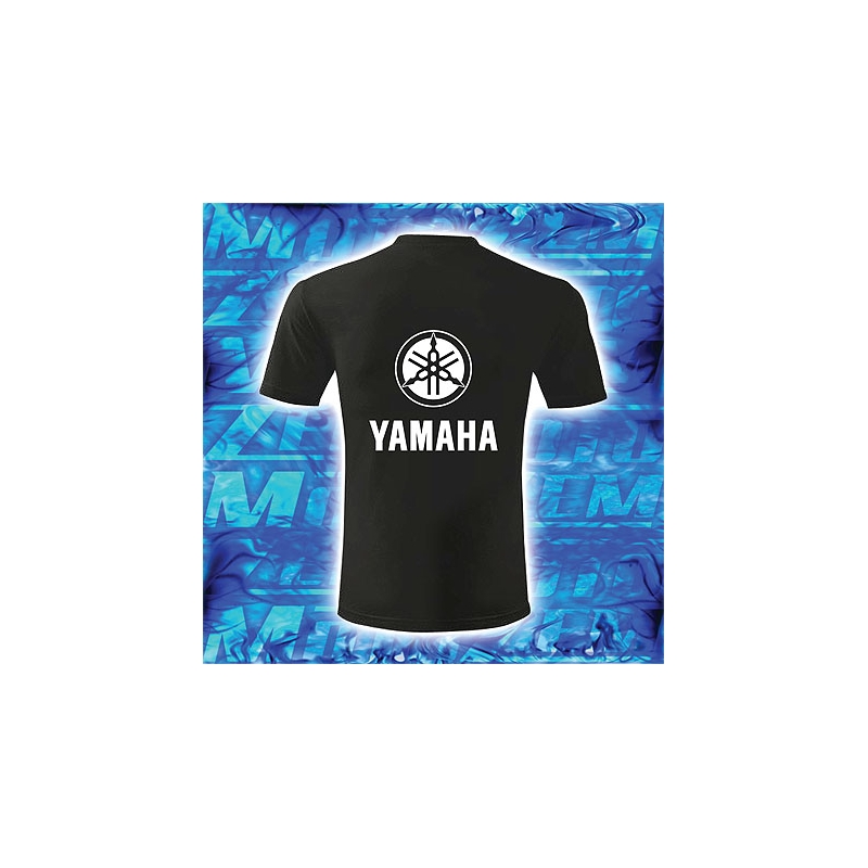 Majica s Yamaha motivom crna s bijelim printom