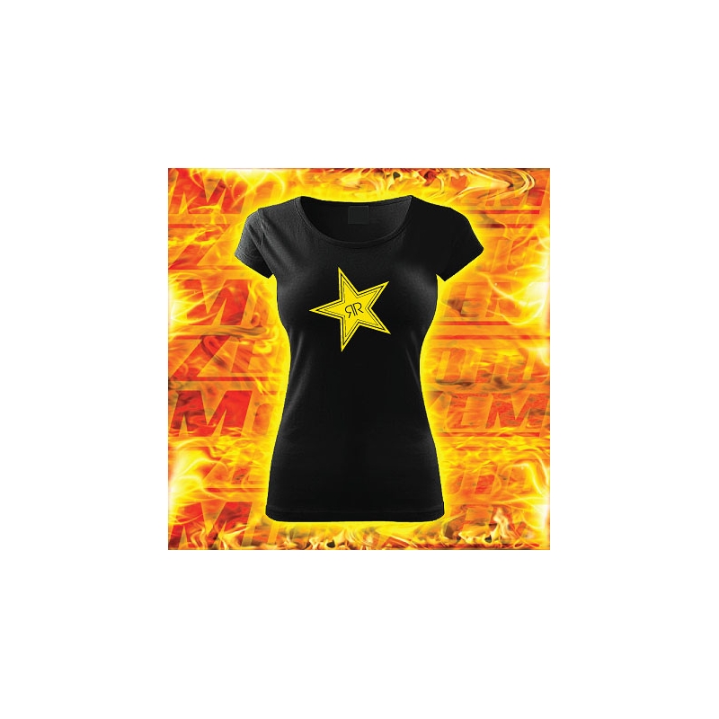 Ženska majica kratkih rukava s Rockstar motivom crne boje
