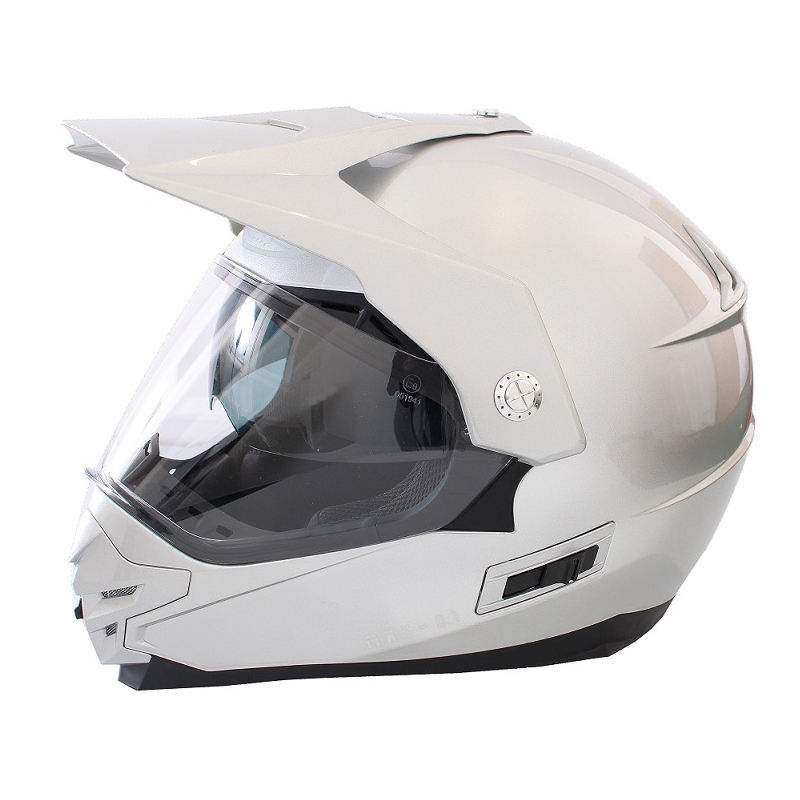 Enduro kaciga sa vizirom za sunce Ozone MXT-01 srebrna rasprodaja