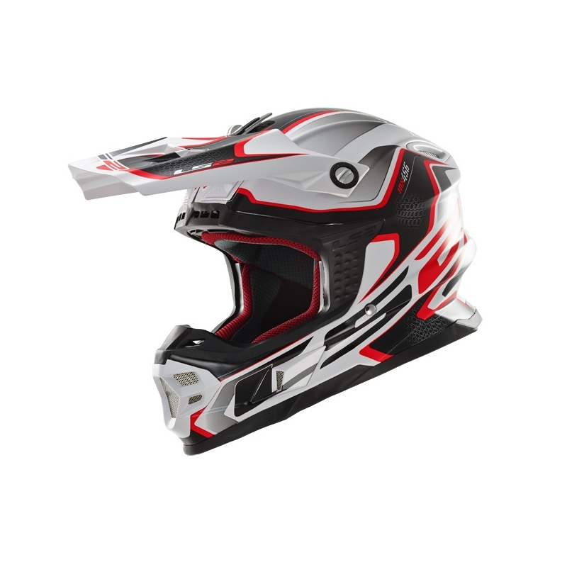 LS2 MX456 Compass Motocross Kaciga Bijelo-Crvena rasprodaja