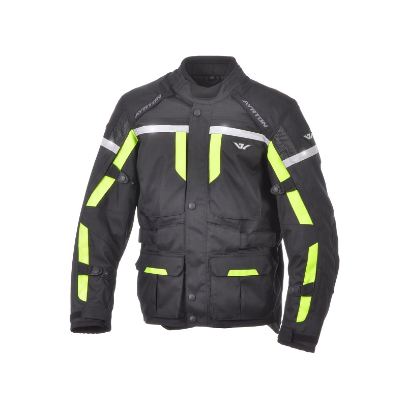 Motociklistička jakna Ayrton Adventure Black-Fluo Yellow rasprodaja