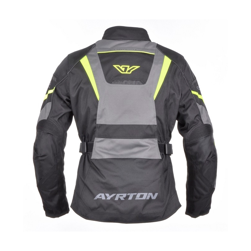 Motociklistička ženska jakna Ayrton Teressa crno-sivo-žuta